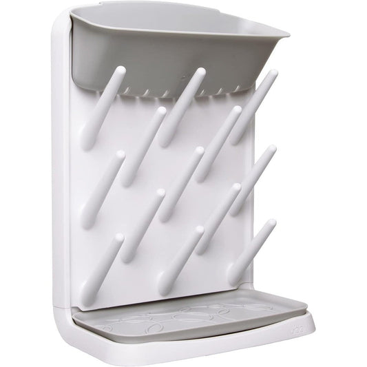 Ubbi Vertical Baby Bottle Drying Rack front view in gray