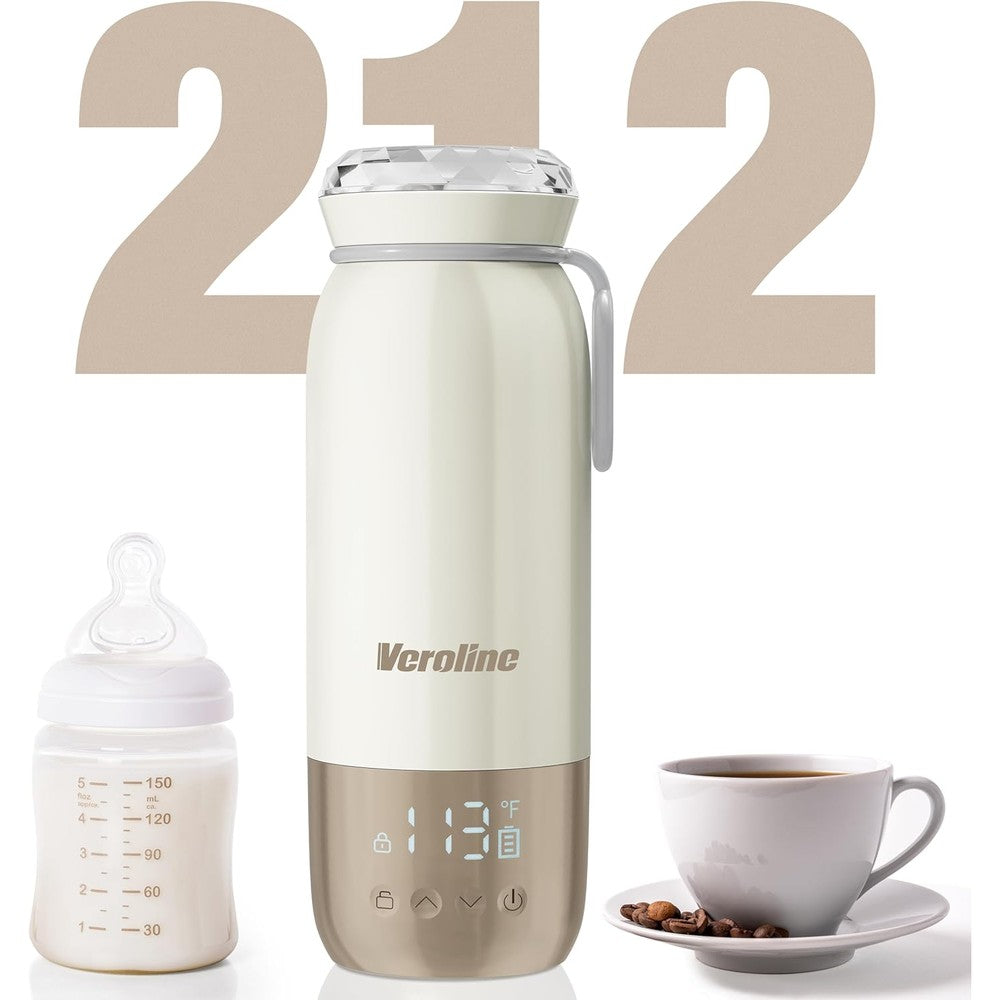 Veroline portable bottle warmer front view with digital display