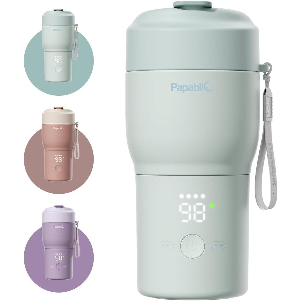 Papablic Portable Bottle Warmer Pro mint green front view