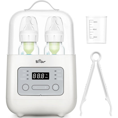 Bear 8-in-1 double bottle warmer front view with digital display