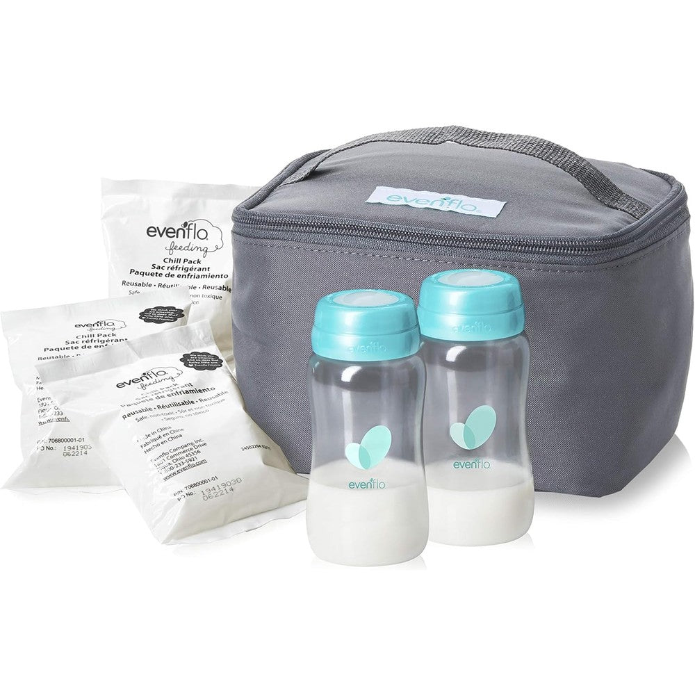 Evenflo Insulated Cooler Bag Accessory Kit Grey front view