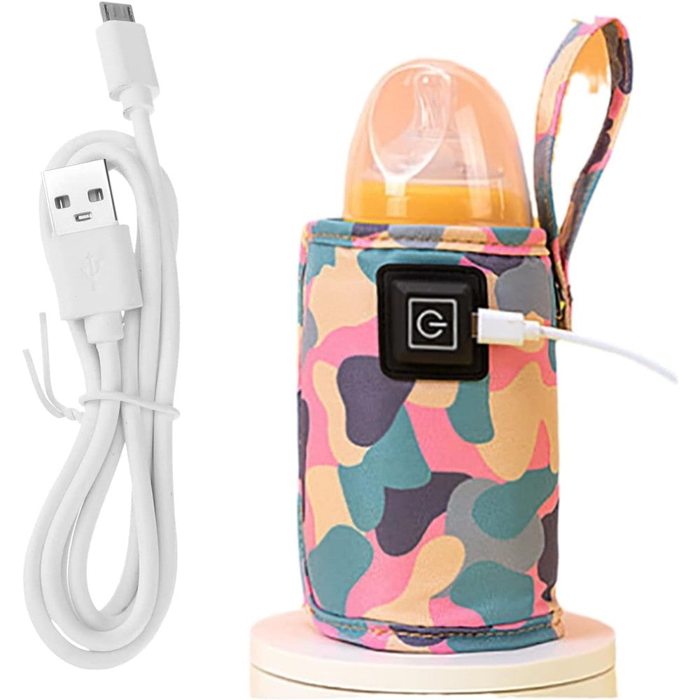 Vdhwter portable USB milk warmer bag front view in pink