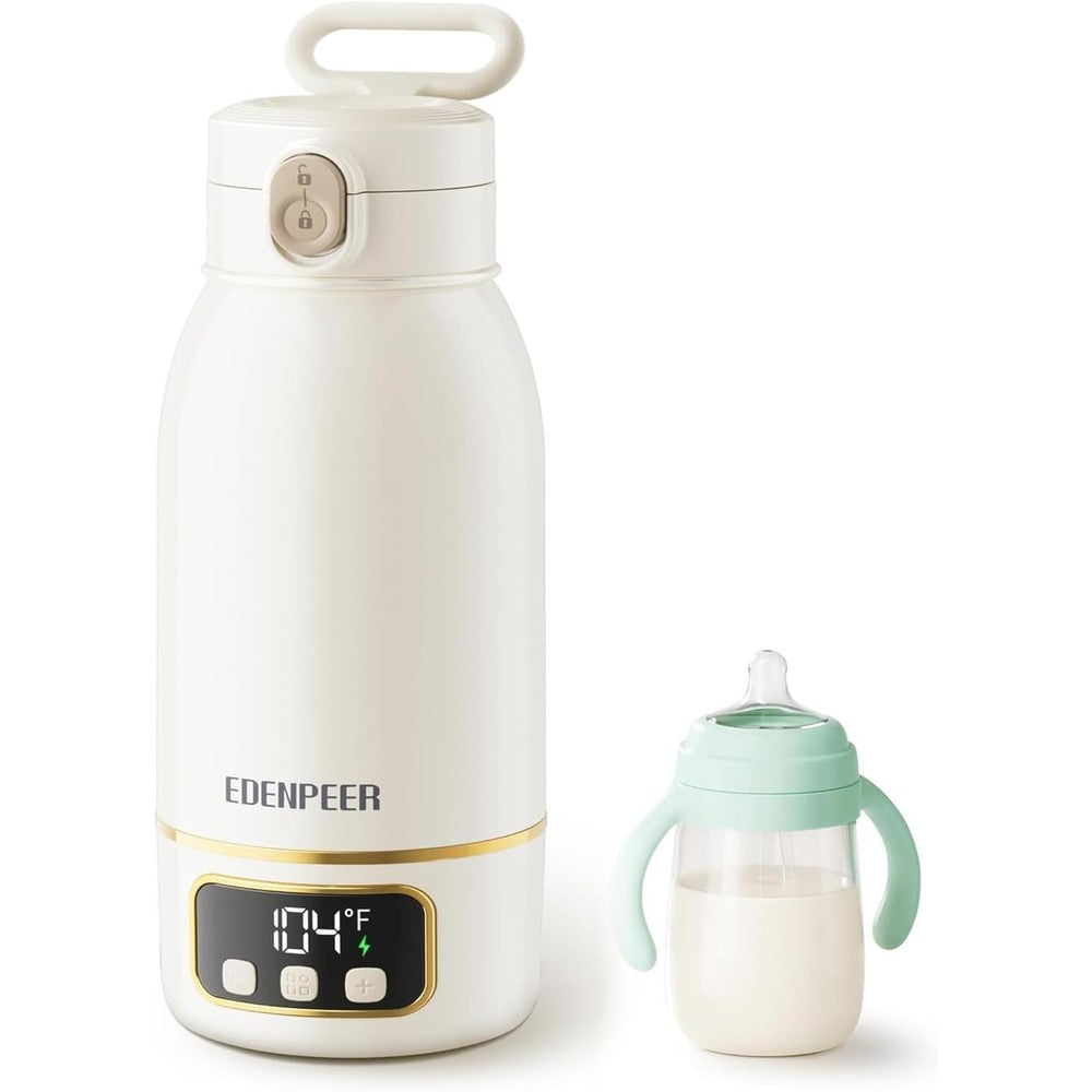 Edenpeer portable bottle warmer front view with digital display