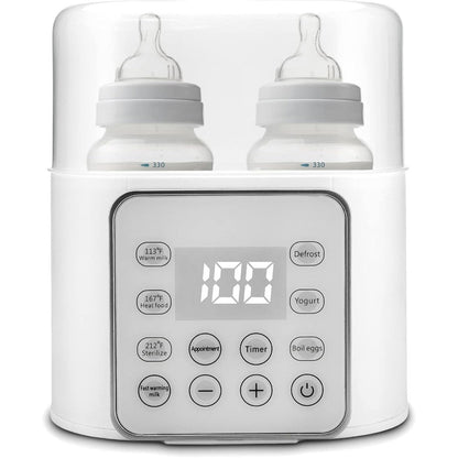 Winged Whale 9-in-1 baby bottle warmer front view with LCD display