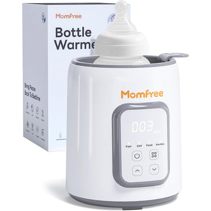 Momfree 8-in-1 fast baby bottle warmer front view grey