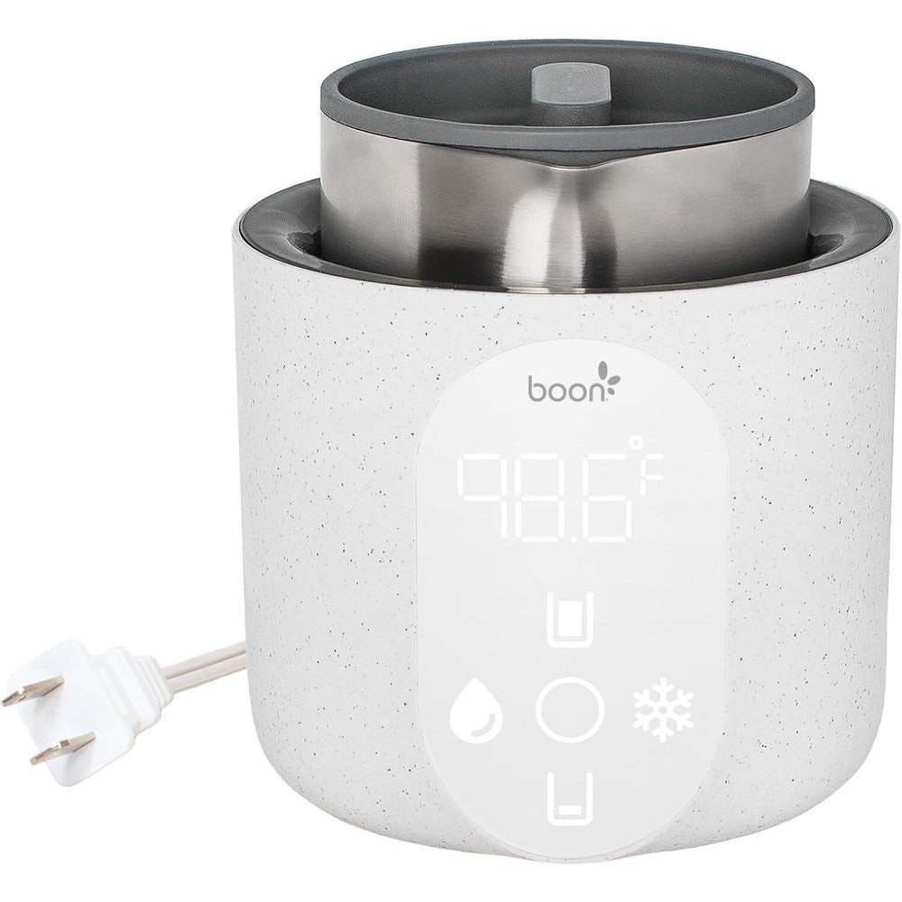 Boon Tempro Direct Heat Breastmilk Warmer front view showing digital display