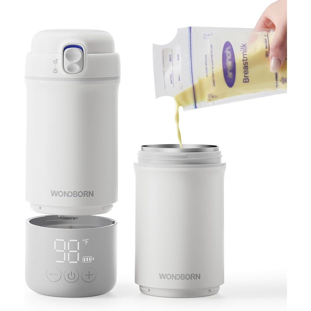 Wondborn portable bottle warmer front view for travel