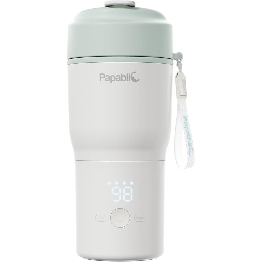 Papablic portable bottle warmer front view with digital display