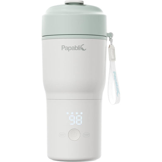 Papablic portable bottle warmer front view with digital display