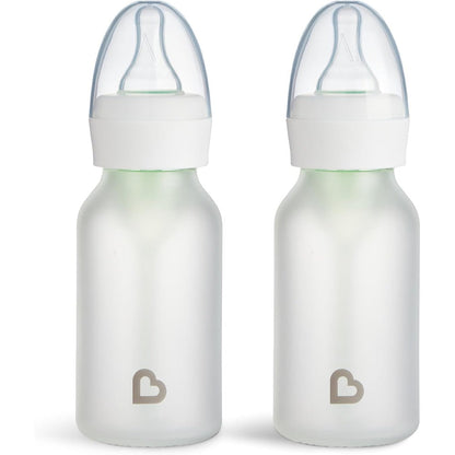 Munchkin Bond Silicone Coated Glass Baby Bottles front view 2 pack white