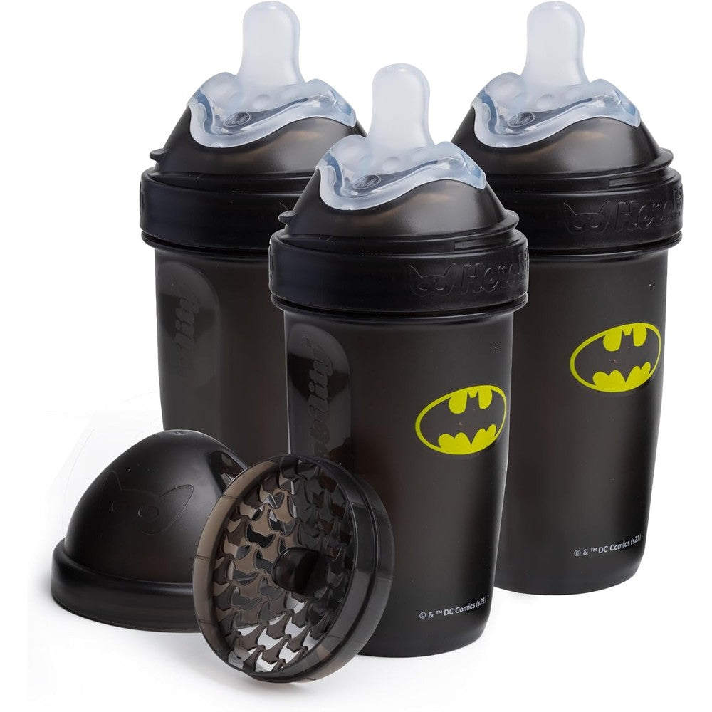 Herobility Batman 240 milliliter anti-colic baby bottles front view