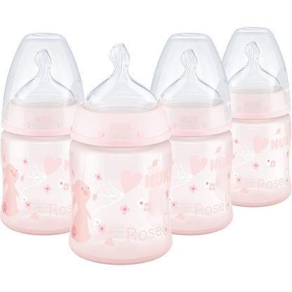 Nuk Smooth Flow Anti Colic Baby Bottle Pink Bunnies front view
