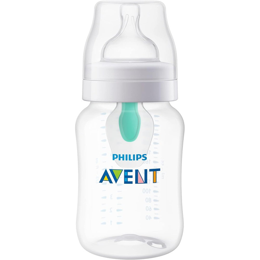 Philips Avent Anti-Colic Bottle with AirFree Vent clear 9 fluid ounce front view