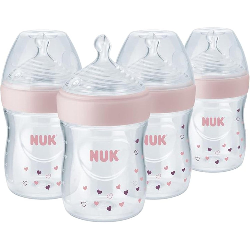 NUK Simply Natural baby bottle with SafeTemp front view