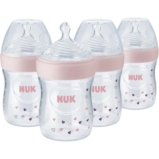 NUK Simply Natural baby bottle with SafeTemp front view
