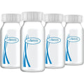 Dr. Brown's Narrow Neck Breast Milk Collection Bottles front view with caps.