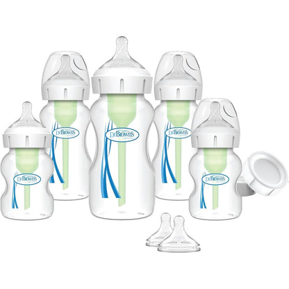 Dr. Brown's anti-colic options plus wide-neck baby bottle front view