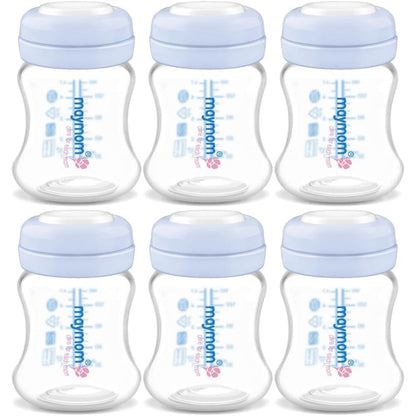 Maymom wide-mouth milk storage bottles set of 6 front view