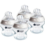 Tommee Tippee Natural Start Anti-Colic Baby Bottle front view showing 5 fluid ounce capacity and slow flow nipple