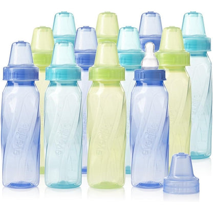 Evenflo Classic tinted plastic baby bottles 8 Ounce 12 pack front view