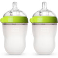 Comotomo green baby bottle front view feeding bottle