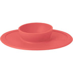 Nuby Sure Grip Silicone Feeding Bowl in Coral front view