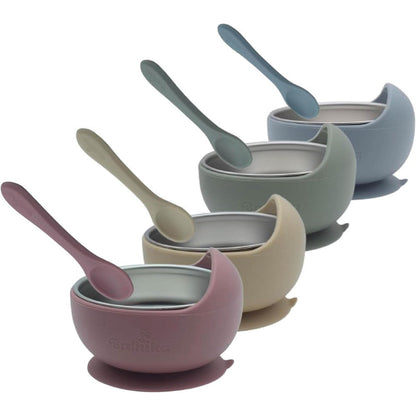 Balhika 12-Piece Silicone Baby Bowl Feeding Set front view