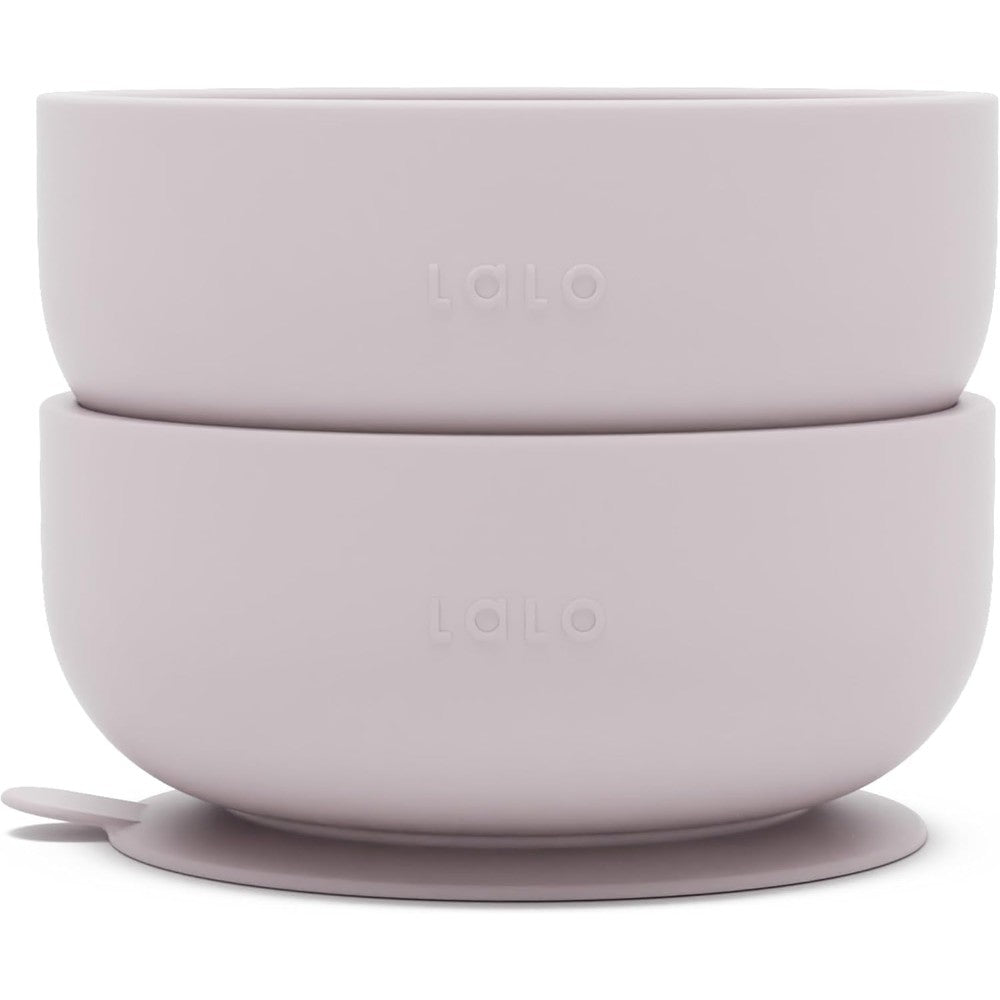 Lalo Suction Bowls 2 Pack lavender front view for baby feeding