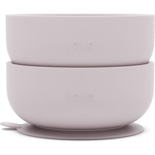 Lalo Suction Bowls 2 Pack lavender front view for baby feeding