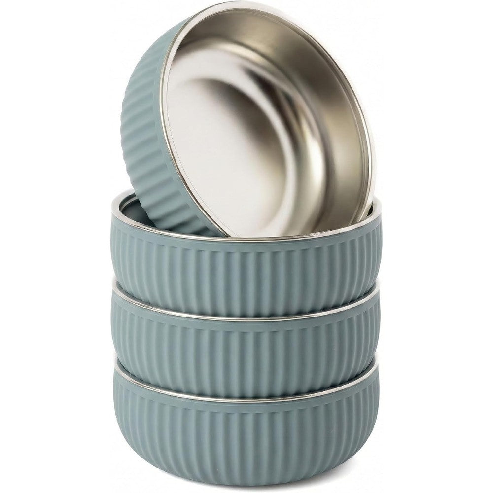 Monkey Proof stainless steel child bowl set with silicone shell front view