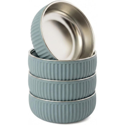Monkey Proof stainless steel child bowl set with silicone shell front view