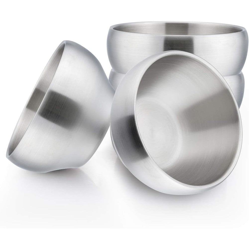 HaWare heavy duty stainless steel double walled bowls front view