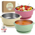 O'doe stainless steel baby suction bowl set front view