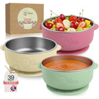 O'doe stainless steel baby suction bowl set front view