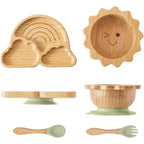 Let's Make bamboo suction plate and bowl set front view
