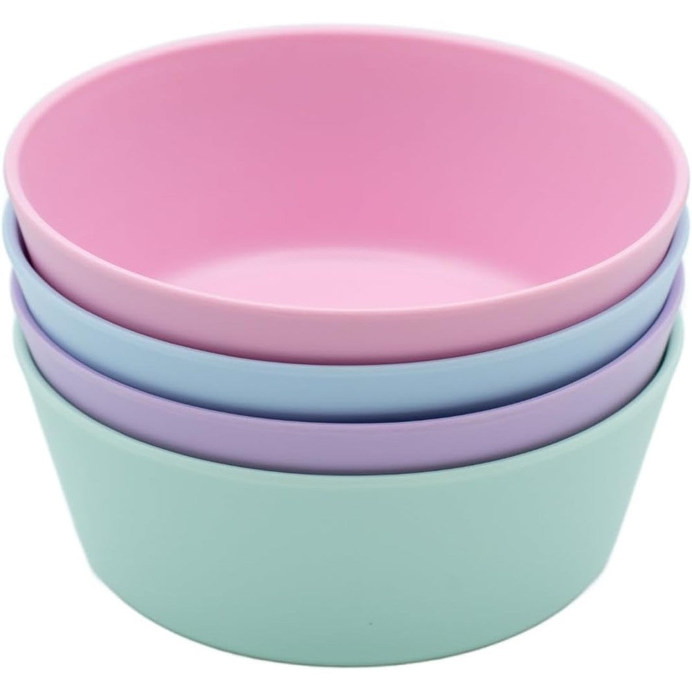 WeeSprout bamboo kids bowls set of four front view