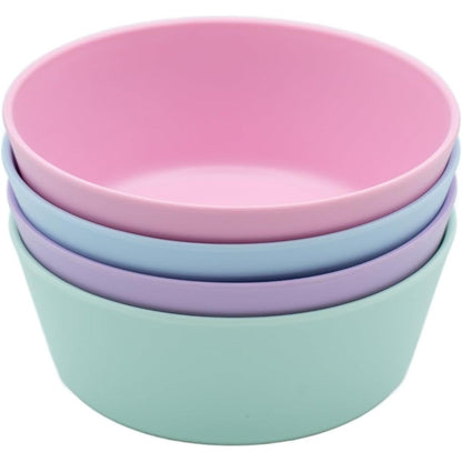 WeeSprout bamboo kids bowls set of four front view