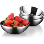 Miusco stainless steel bowls for kids set of four front view