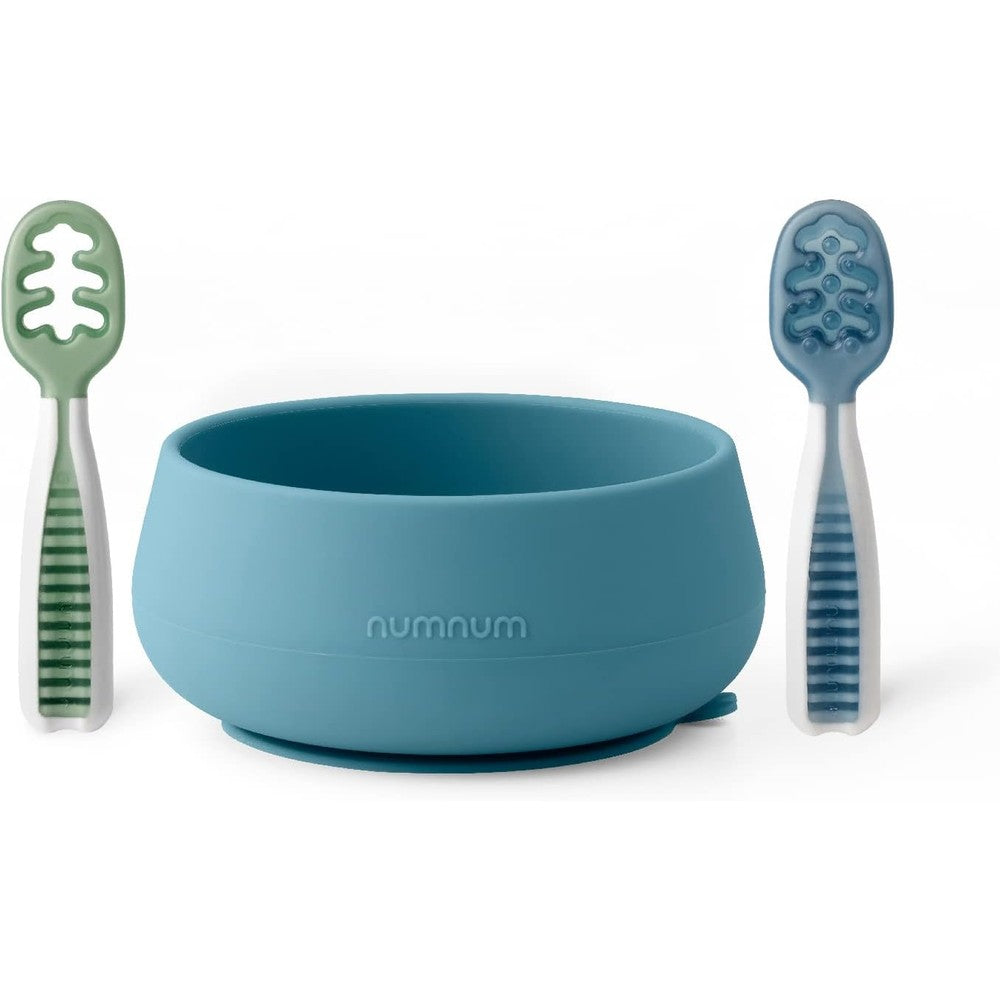 NumNum baby bowl and GOOtensils set front view