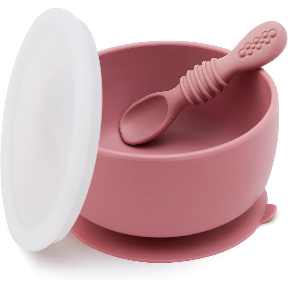 Samigo silicone baby suction bowl and spoon set front view