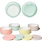 Pandaloo porcelain kids bowls with silicone sleeve and lid set of four