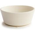 Mushie silicone suction bowl in ivory color front view
