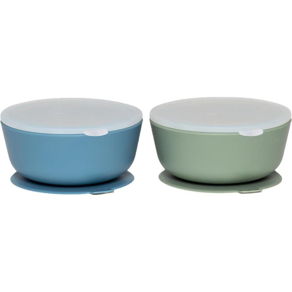WeeSprout silicone suction bowls set of two front view