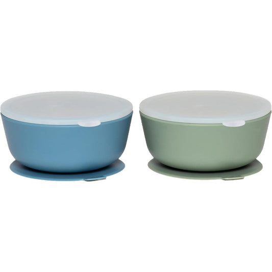 WeeSprout silicone suction bowls set of two front view