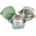 PandaEar stainless steel baby suction bowls 3 pack front view
