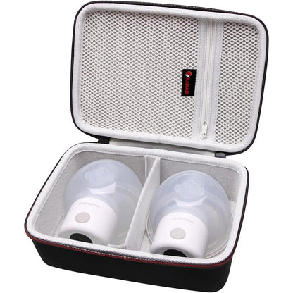 XANAD hard case for Momcozy wearable breast pump front view showing gray shockproof exterior