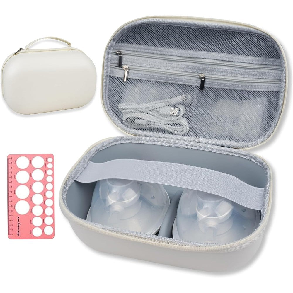 Sarlar wearable breast pump bag carrying case front view showing sleek black water-resistant hard shell