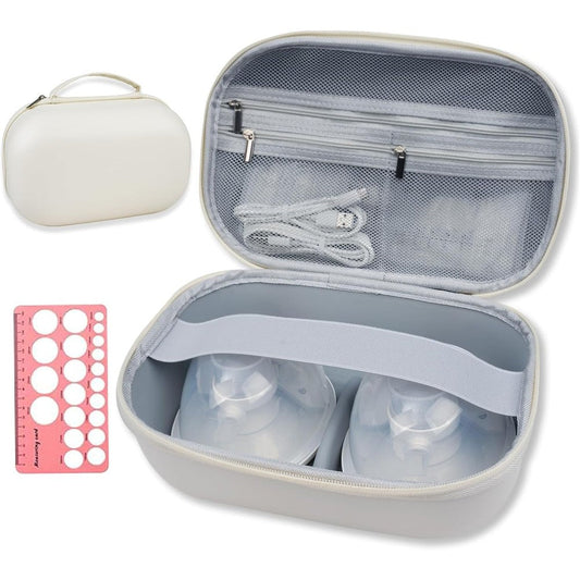 Sarlar wearable breast pump bag carrying case front view showing sleek black water-resistant hard shell