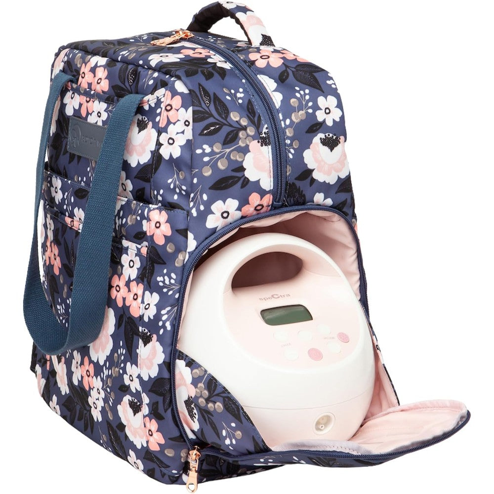 Sarah Wells Kelly Convertible Breast Pump Backpack front view in Le Floral print
