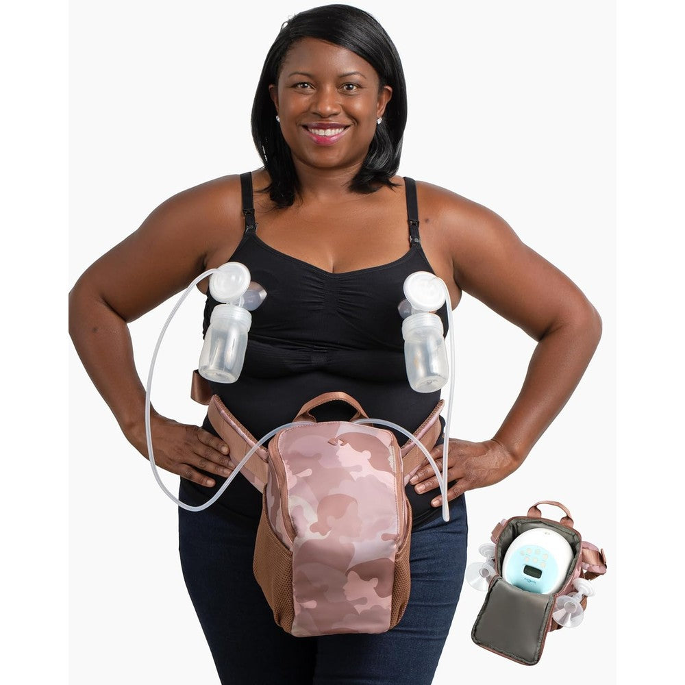 Idaho Jones Pump-A-Porter Portable Breast Pump Bag front view in black color.